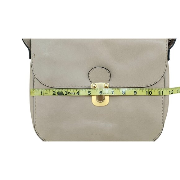Marni Beige Leather Pushlock Saddle Shoulder Crossbody Bag Adjustable Strap - Picture 16 of 16